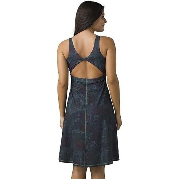 prAna Women's Skypath Dress Deep Pine Dottie NWT Small - Picture 2 of 8